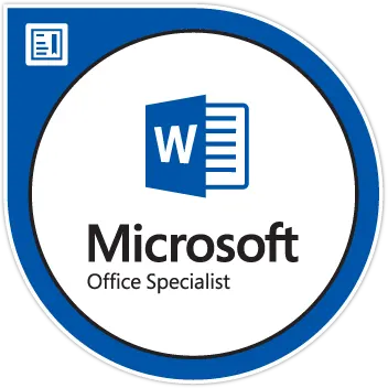 Accreditation badge for: " Microsoft Office Specialist: Word 2013"