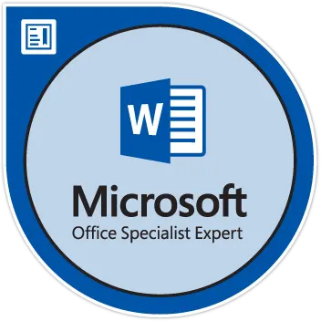 Accreditation badge for: " Microsoft Office Specialist: Word 2013 Expert"