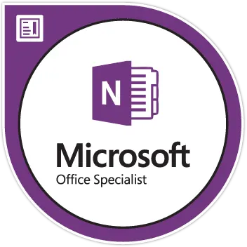 Accreditation badge for: " Microsoft Office Specialist: OneNote 2013"