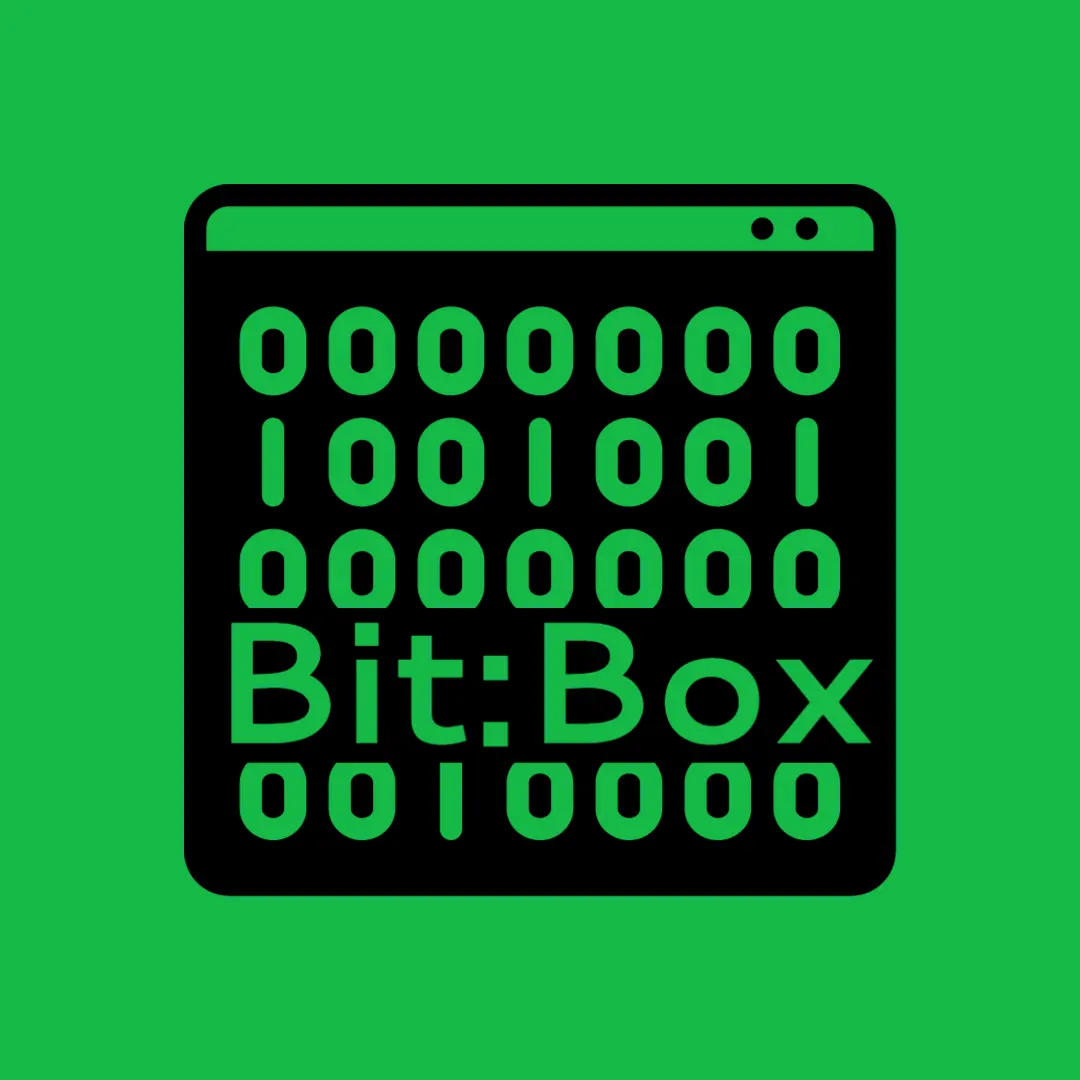 Square logo with the text "Bit:Box" and a pixelated lightbulb icon.