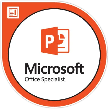 Accreditation badge for: " Microsoft Office Specialist: PowerPoint 2013"