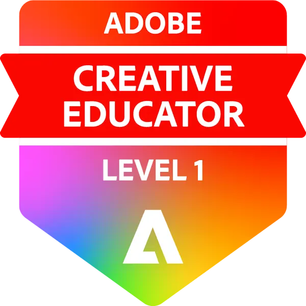 Accreditation badge for: " Adobe Creative Educator Level 1"